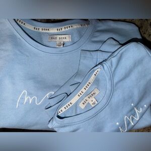 Rae Dunn Mama/Mini Light Blue Sweatshirt Set - Women L/G & 3T
